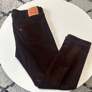 Levi's Men's Dark Brown Corduroy Pants with Red Tab